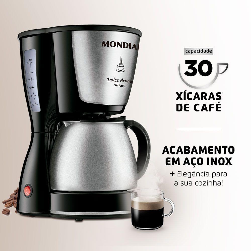 Cafeteira Elétrica Mondial Dolce Arome C-37ji-30x Cafeteira-127v-preto/inox - 7