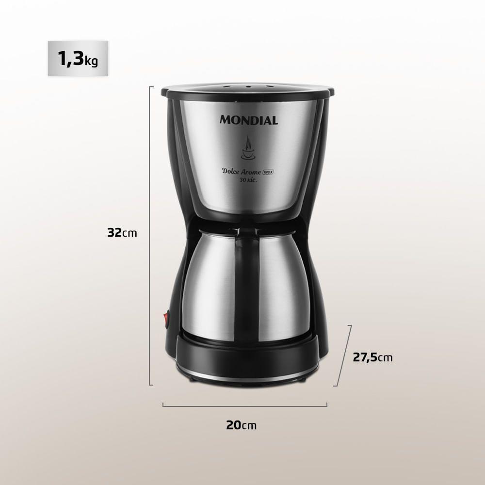 Cafeteira Elétrica Mondial Dolce Arome C-37ji-30x Cafeteira-127v-preto/inox - 8