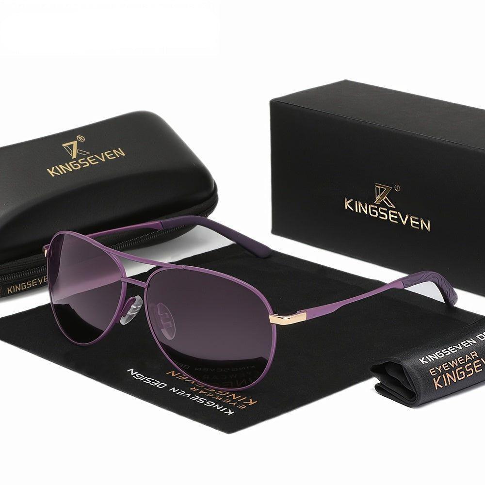 Óculos De Moda Kingseven - Leves E Estilosos, Armação Em Aço Inoxidável Roxo - 1