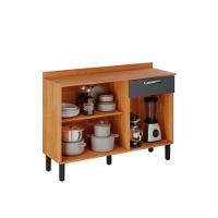 Balcão Para Cozinha Vegas Com 3 Portas E 1 Gaveta - Itatiaia Cinamomo-grafite - 3