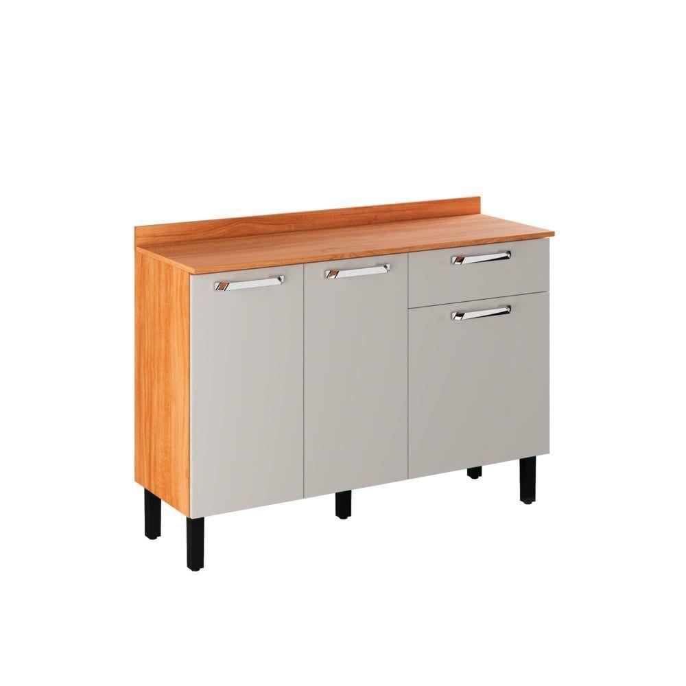 Balcão Para Cozinha Vegas Com 3 Portas E 1 Gaveta - Itatiaia Cinamomo-off White - 1