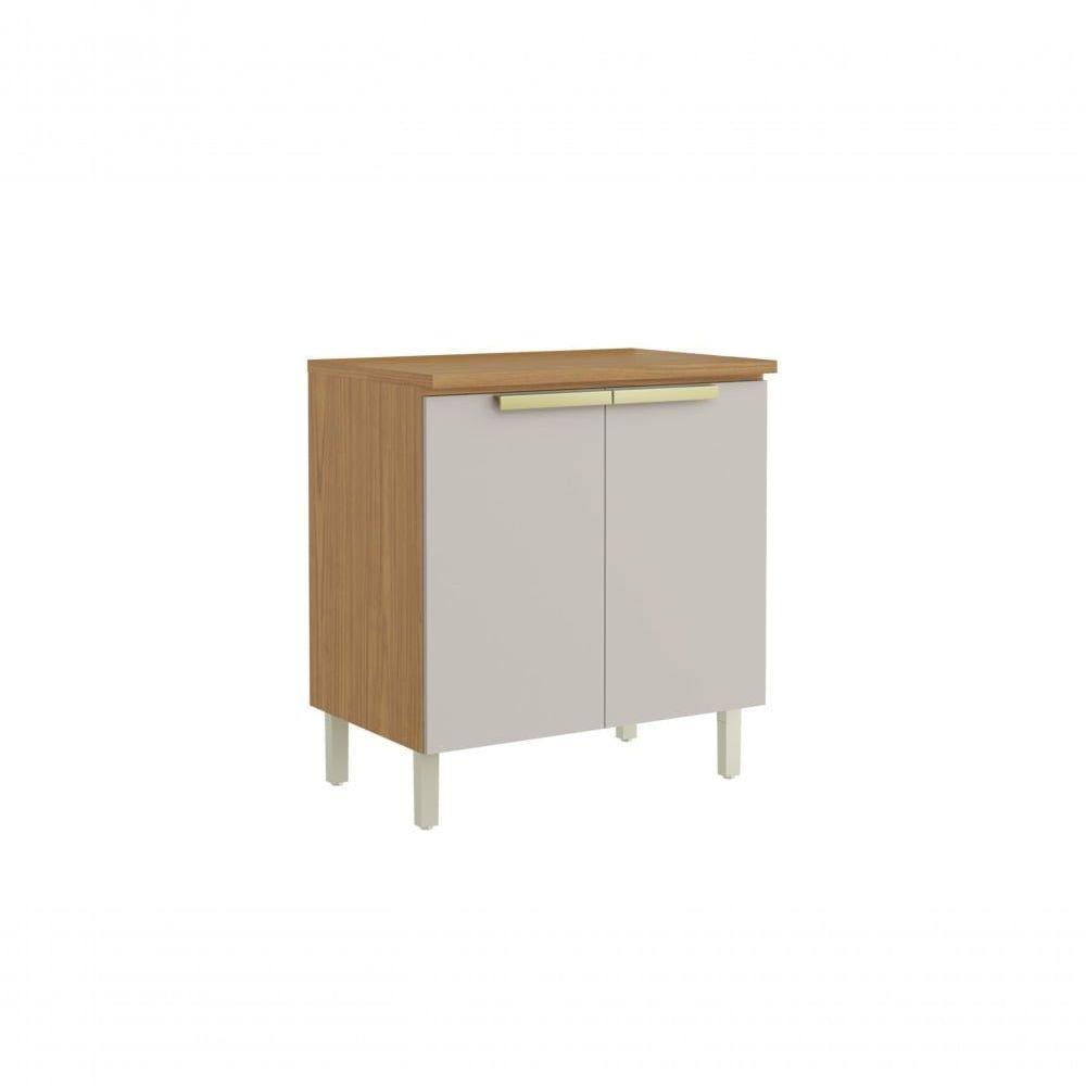 Balcão De Cozinha 80cm 2 Portas Com Tampo New Porto - Itatiaia Freijó-off White - 1