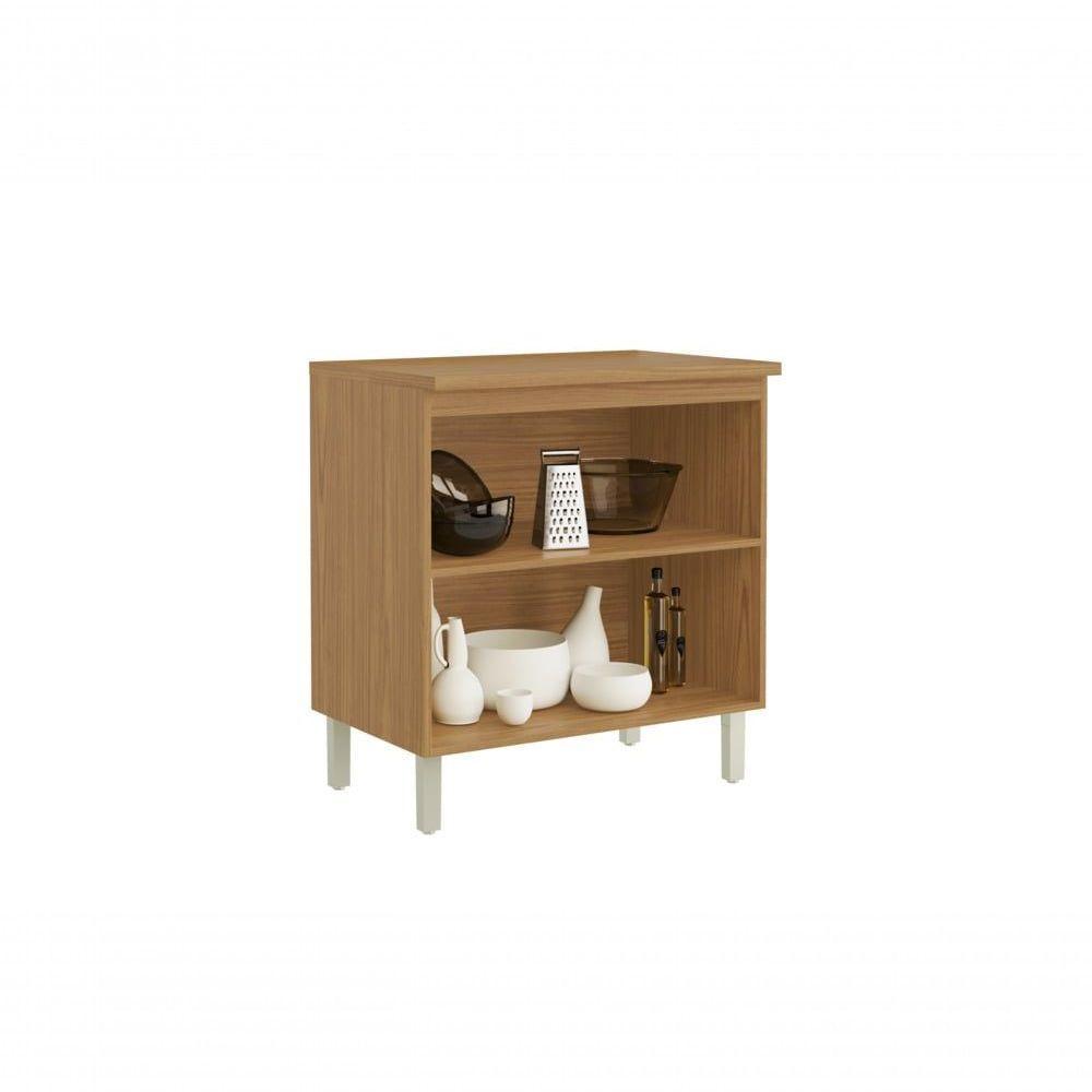 Balcão De Cozinha 80cm 2 Portas Com Tampo New Porto - Itatiaia Freijó-off White - 3