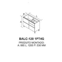 Balcão 1 Porta 4 Gavetas 120cm Com Dobradiças Slow Motion Sem Tampo Lumina - Itatiaia Cinamomo-fendi - 2