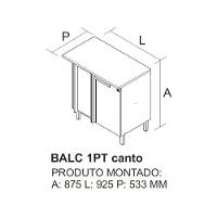Balcão De Cozinha Canto 1 Porta Com Tampo New Porto - Itatiaia Freijó-off White - 2