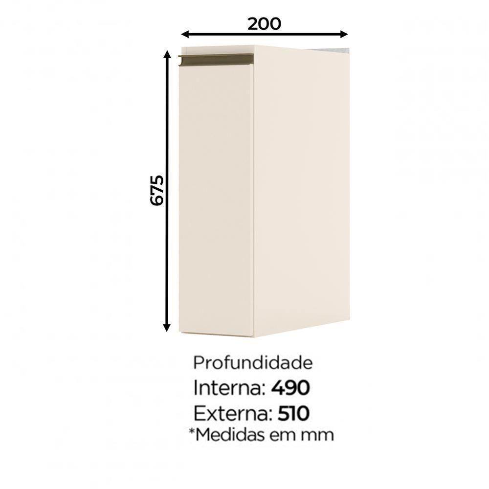 Balcão Para Condimentos 20cm Com Tampo Connect Off White-duna - Móveis Henn Off White-duna - 3