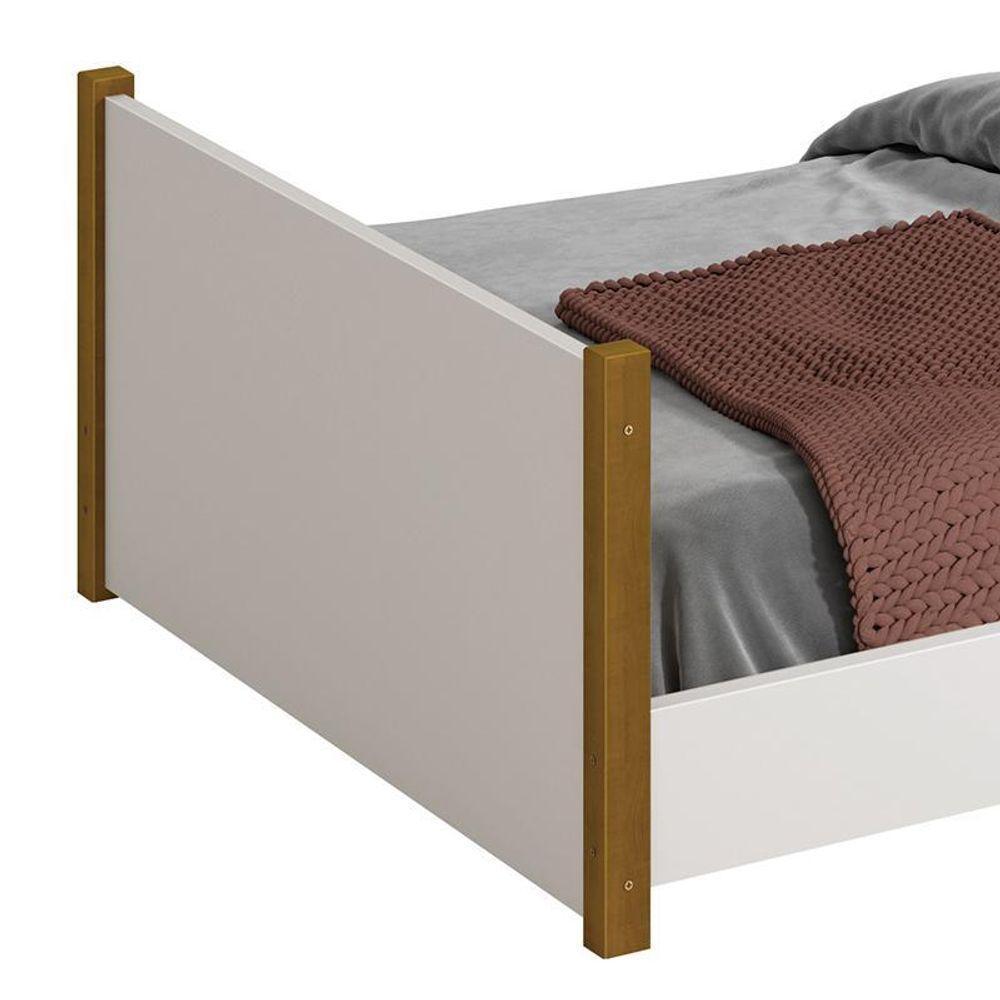 Cama Evolutiva 2 Em 1 Ravi Branco Fosco Com Pés Amadeirado - Reller Móveis Branco Fosco - 2