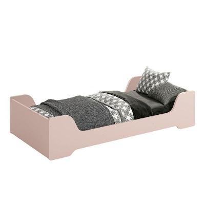 Cama Evolutiva 2 Em 1 Zaki Rosa Fosco Com Colchão D33 - Reller Móveis Rosa Fosco