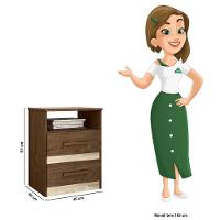 Kit 2 Mesas De Cabeceira Apolo 2 Gavetas Flex Castanho Wood-avelã Wood - Moval Castanho Wood-avelã Wood - 5