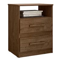 Mesa De Cabeceira Apolo 2 Gavetas Flex Castanho Wood - Moval Castanho Wood - 1