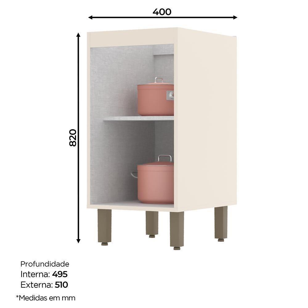 Balcão 1 Porta 40cm Connect Off White - Móveis Henn Off White - 3
