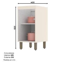 Balcão 1 Porta 40cm Connect Off White - Móveis Henn Off White - 3