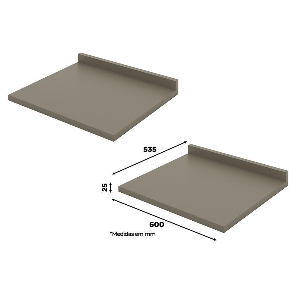 Balcão 2 Portas 60cm Connect Duna-cristal Com Tampo - Móveis Henn Duna-cristal - 4