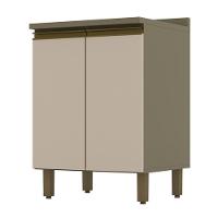 Balcão 2 Portas 60cm Connect Duna-cristal Com Tampo - Móveis Henn Duna-cristal - 1