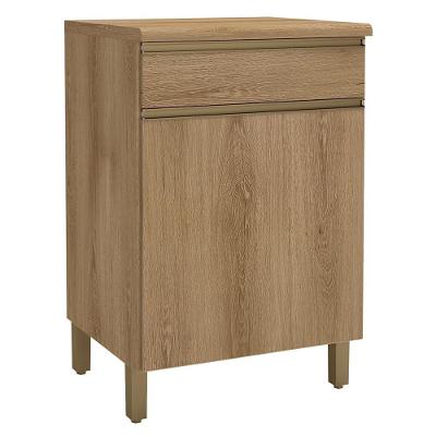 Balcão De Cozinha Dinamarca 60,7cm 1 Porta E 1 Gaveta Castani Com Tampo Mdp - Indékes Castani