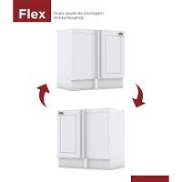 Balcão Canto Reto 1 Porta Americana Branco Com Tampo Nature - Móveis Henn Branco-nature