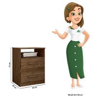 Kit 2 Mesas De Cabeceira Apolo 2 Gavetas Flex Castanho Wood - Moval Castanho Wood - 5