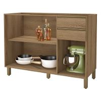 Balcão De Cozinha Dinamarca 120cm 3 Portas E 2 Gavetas Castani Sem Tampo - Indékes Castani - 2