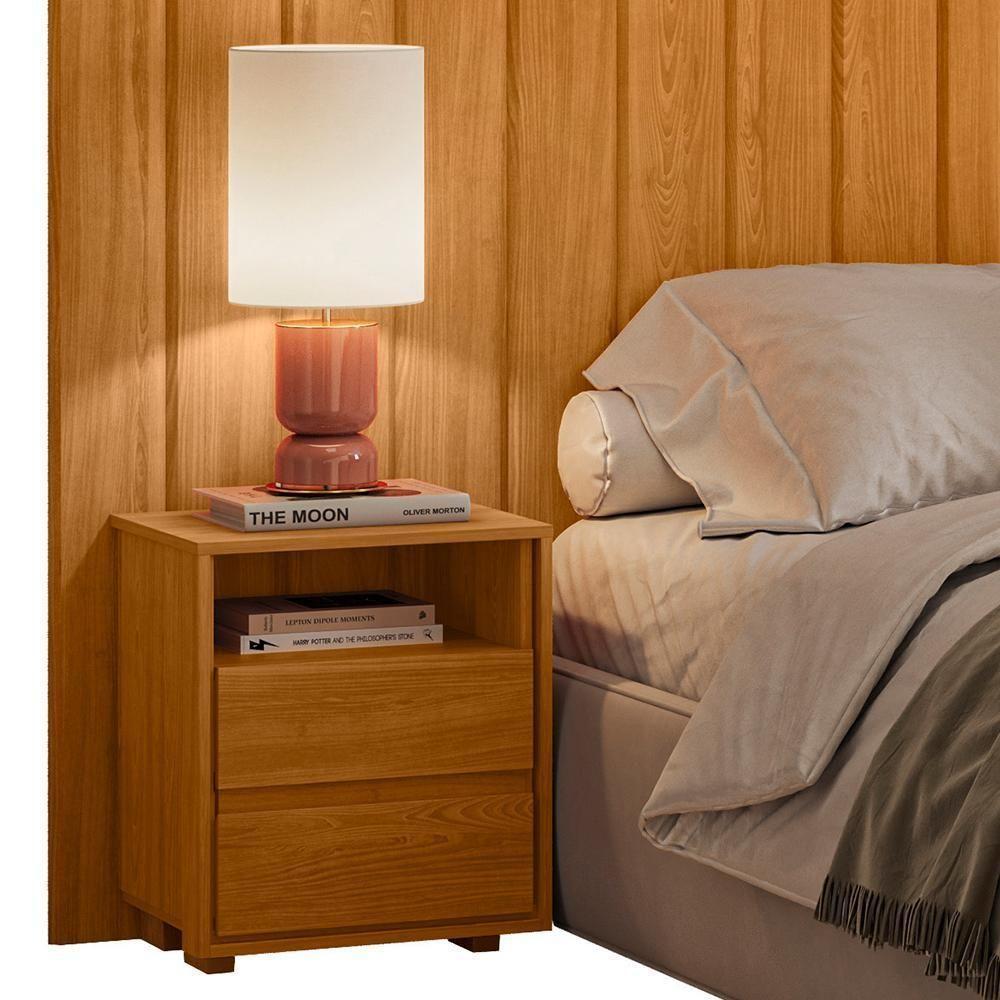 Cabeceira Casal Extensível Frida Com Mesas De Cabeceira Cinamomo - Madetec Cinamomo - 3