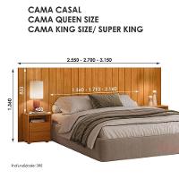 Cabeceira Casal Extensível Frida Com Mesas De Cabeceira Cinamomo - Madetec Cinamomo - 4