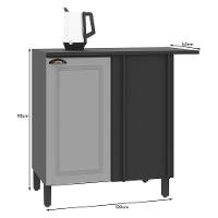 Balcão Canto Reto Firenze 96cm 1 Porta Chumbo-titânio Com Tampo Mdf - Indékes Chumbo-titânio - 3