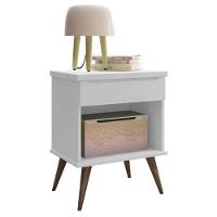 Mesa De Apoio Infantil Retrô Melinda Com 1 Gaveta Branco - Phoenix Baby Branco - 1