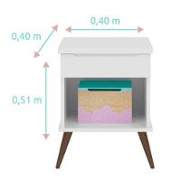 Mesa De Apoio Infantil Retrô Melinda Com 1 Gaveta Branco - Phoenix Baby Branco - 2