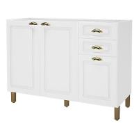 Balcão De Cozinha Firenze 120cm 3 Portas E 2 Gavetas Branco Sem Tampo - Indékes Branco - 1