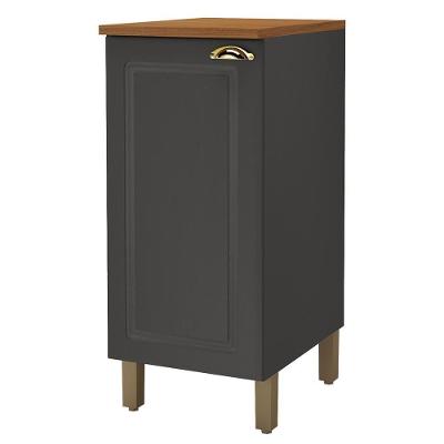 Balcão De Cozinha Firenze 40cm 1 Porta Chumbo Com Tampo Mdf - Indékes Chumbo