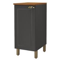 Balcão De Cozinha Firenze 40cm 1 Porta Chumbo Com Tampo Mdf - Indékes Chumbo - 1