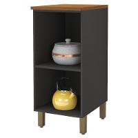 Balcão De Cozinha Firenze 40cm 1 Porta Chumbo Com Tampo Mdf - Indékes Chumbo - 2