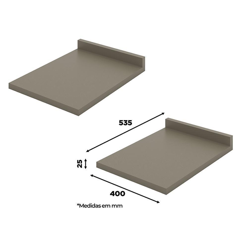 Balcão 1 Porta 40cm Off White-duna Com Tampo Connect - Móveis Henn Off White-duna - 4