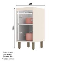 Balcão 1 Porta 40cm Off White-duna Com Tampo Connect - Móveis Henn Off White-duna - 3