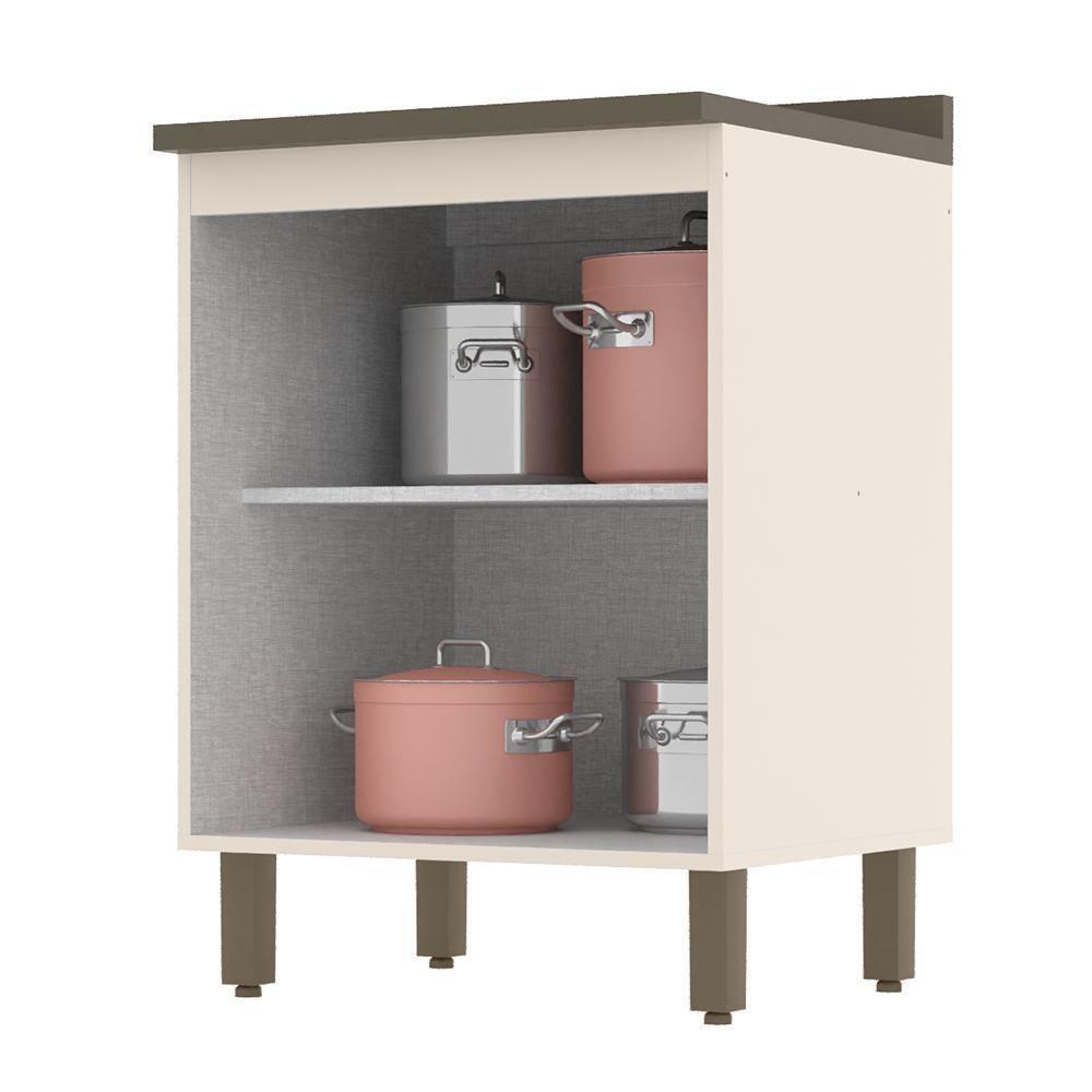 Balcão 2 Portas 60cm Connect Off White-duna Com Tampo - Móveis Henn Off White-duna - 2