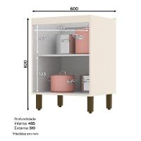 Balcão 2 Portas 60cm Connect Off White-duna Com Tampo - Móveis Henn Off White-duna - 3