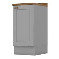 Balcão 1 Porta 40cm Americana Cinza Com Tampo Nature - Móveis Henn Cinza-nature - 1