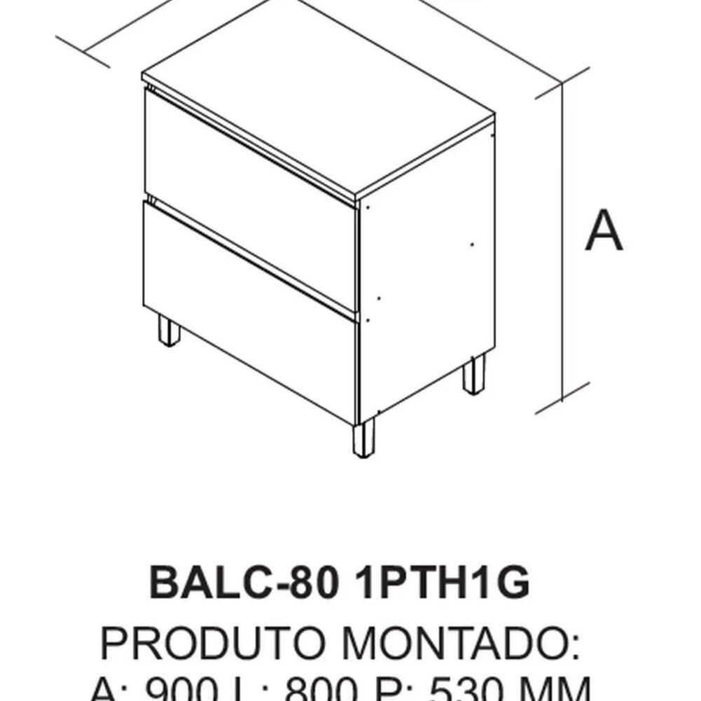 Balcão 1 Porta 1 Gaveta 80cm Com Tampo E Dobradiças Slow Motion Lumina - Itatiaia Cinamomo-fendi - 2