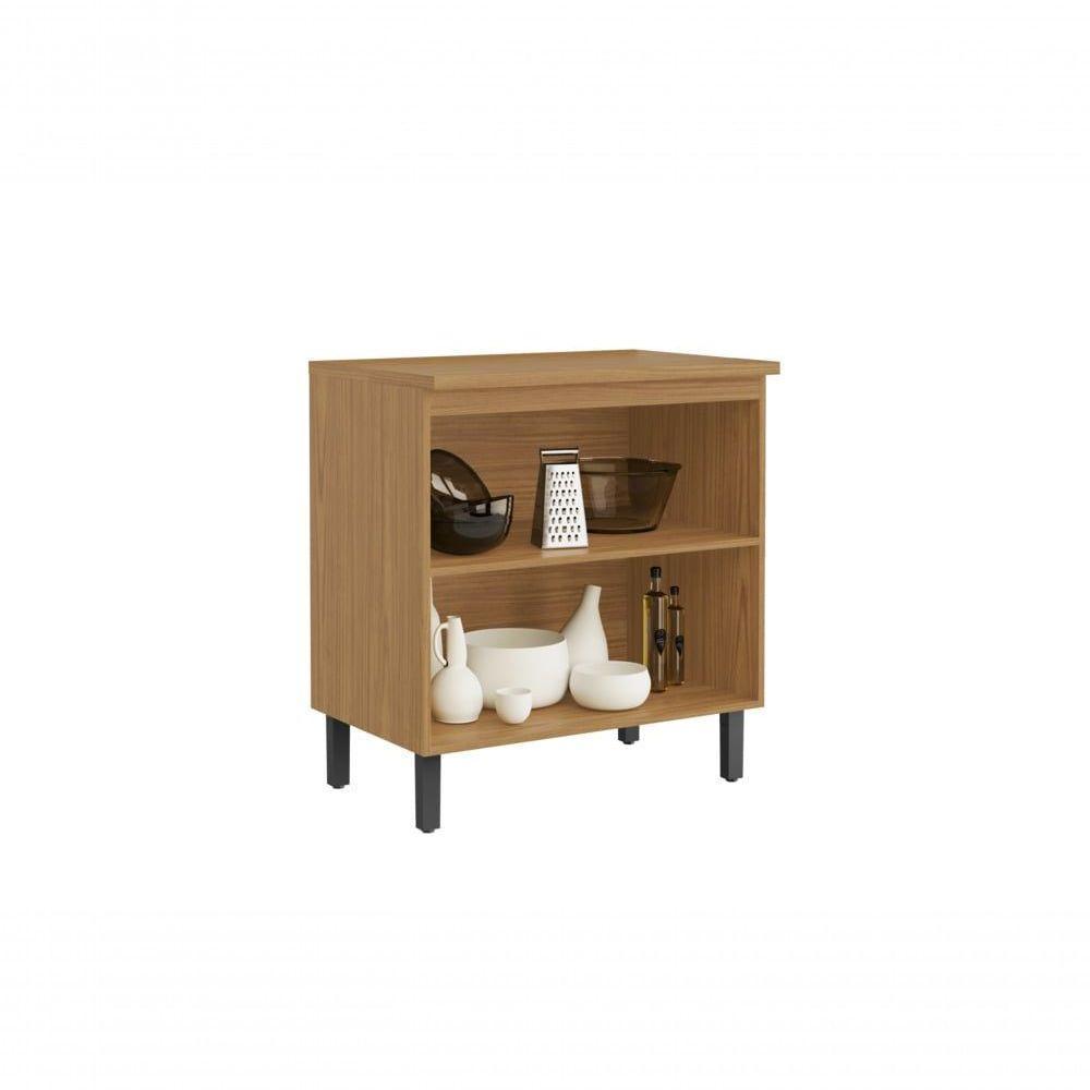 Balcão De Cozinha 80cm 2 Portas Com Tampo New Porto - Itatiaia Freijó-grafite - 3