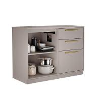 Balcão 1 Porta 3 Gavetas 120cm Com Tampo E Dobradiças Slow Motion Essence - Itatiaia Fendi - 3