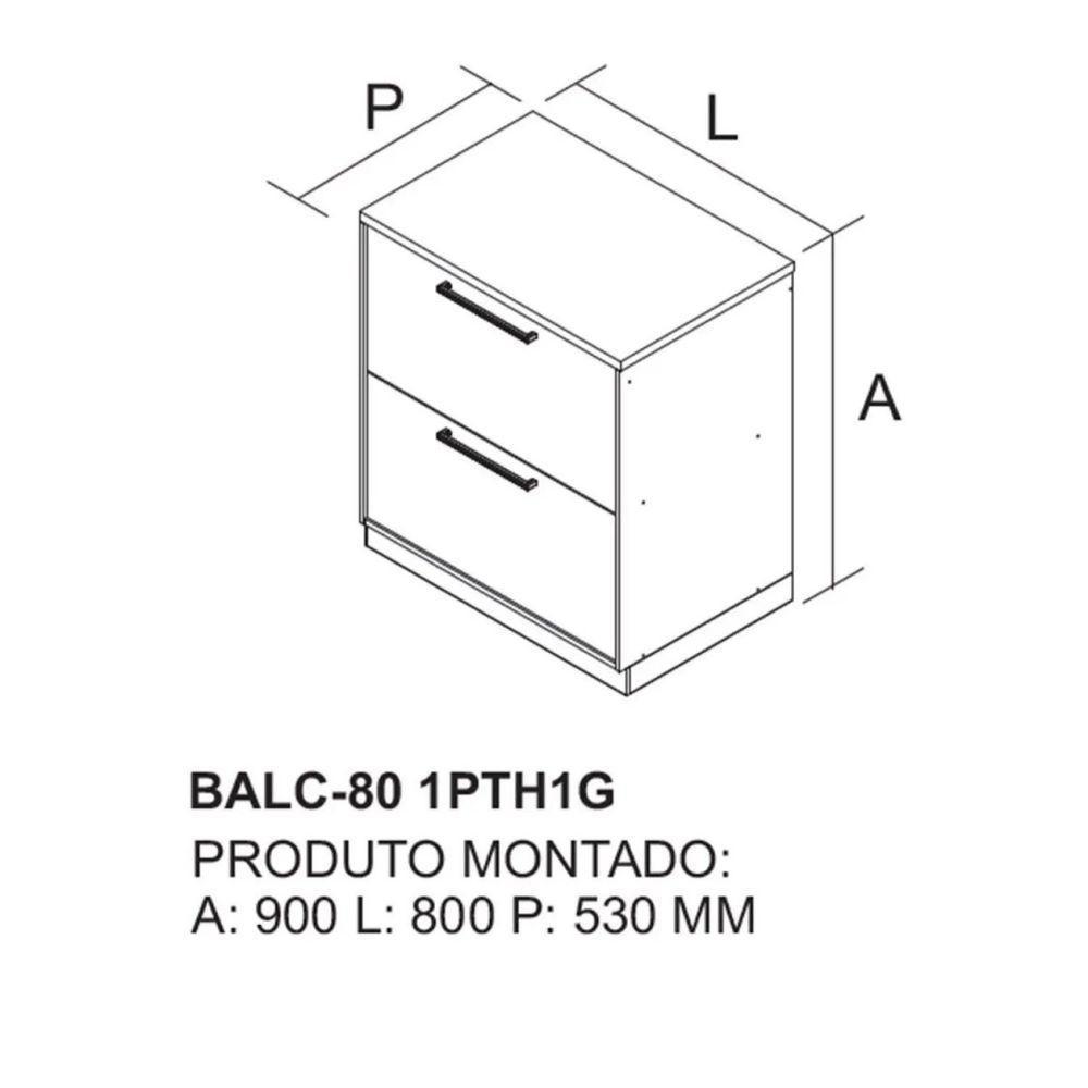 Balcão 1 Porta 1 Gaveta Essence 80cm 100% Mdf - Itatiaia Fendi - 2