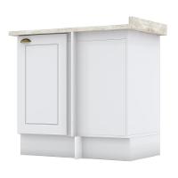 Balcão Canto Reto 1 Porta Americana Branco Com Tampo Calcare - Móveis Henn Branco-calcare - 1