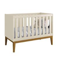 Berço Mini Cama Classic Areia Fosco Com Pés Amadeirado - Reller Móveis Areia Fosco - 3