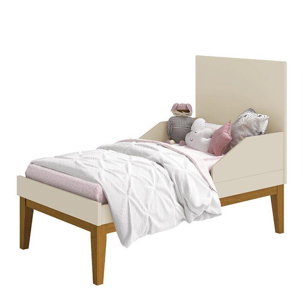 Berço Mini Cama Classic Areia Fosco Pés Amadeirado Com Colchão D18 - Reller Móveis Areia Fosco - 6