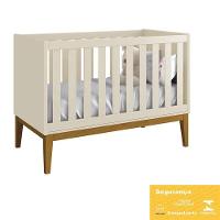 Berço Mini Cama Classic Areia Fosco Pés Amadeirado Com Colchão D18 - Reller Móveis Areia Fosco - 5