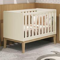 Berço Mini Cama Classic Areia Fosco Com Pés Madeira Natural - Reller Móveis Areia Fosco - 1