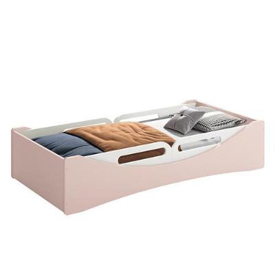 Cama Evolutiva Luna Rosa Fosco Com 2 Kits Proteção Lateral Usinada E Colchão D20 - Reller Móveis Rosa Fosco