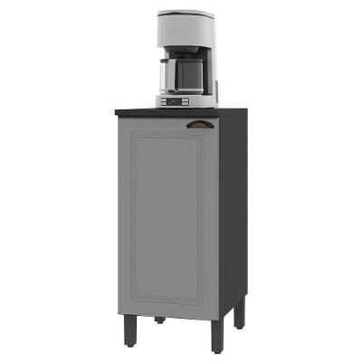 Balcão De Cozinha Firenze 40cm 1 Porta Chumbo-titânio Com Tampo Mdf - Indékes Chumbo-titânio