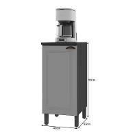 Balcão De Cozinha Firenze 40cm 1 Porta Chumbo-titânio Com Tampo Mdf - Indékes Chumbo-titânio - 3