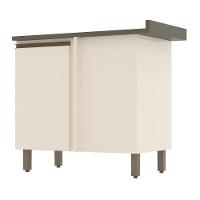 Balcão Canto Reto 1 Porta Com Tampo Connect Off White-duna - Móveis Henn Off White-duna - 1