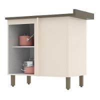 Balcão Canto Reto 1 Porta Com Tampo Connect Off White-duna - Móveis Henn Off White-duna - 2